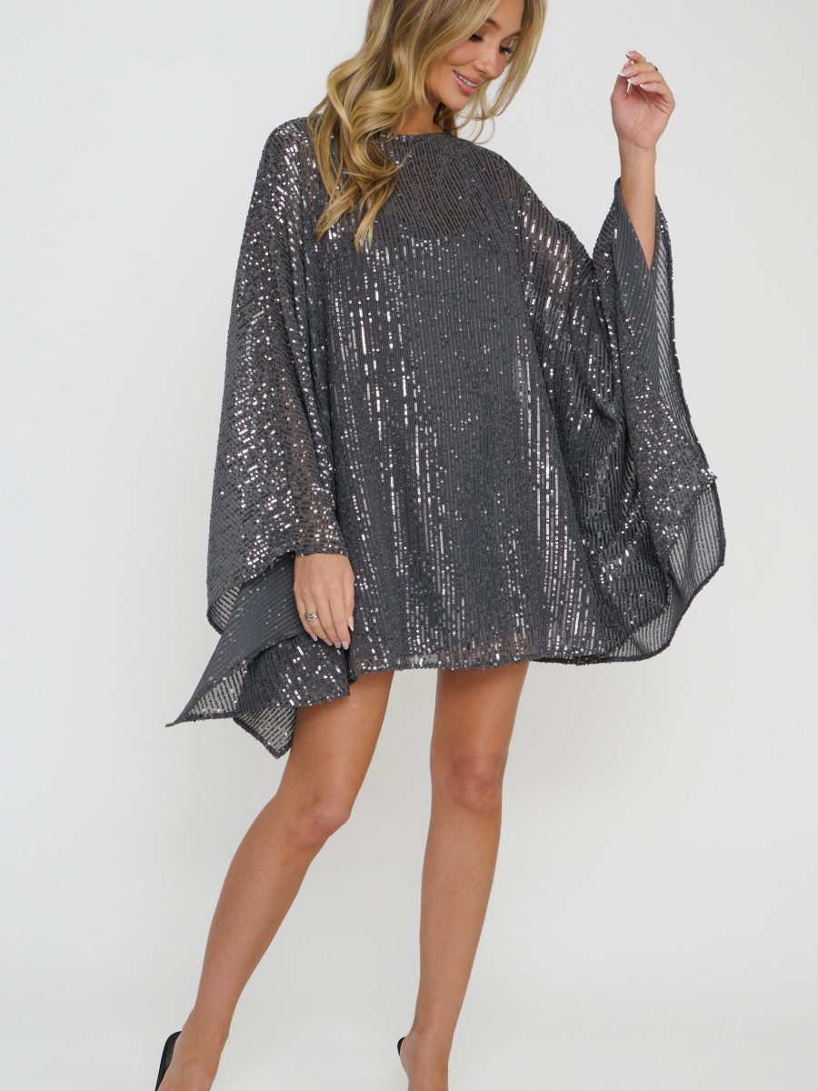 Olsen Mini Dress ~ Gunmetal Sequins