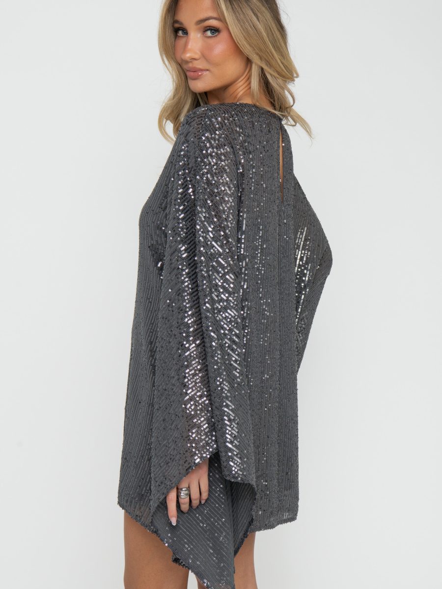 Olsen Mini Dress ~ Gunmetal Sequins