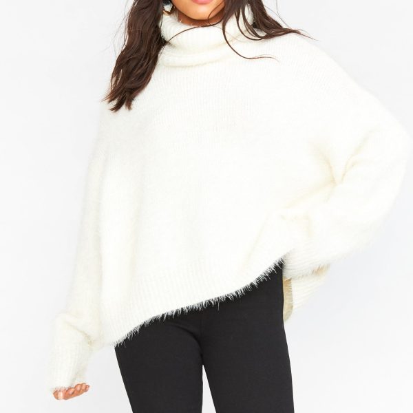 Fuzzy White Knit