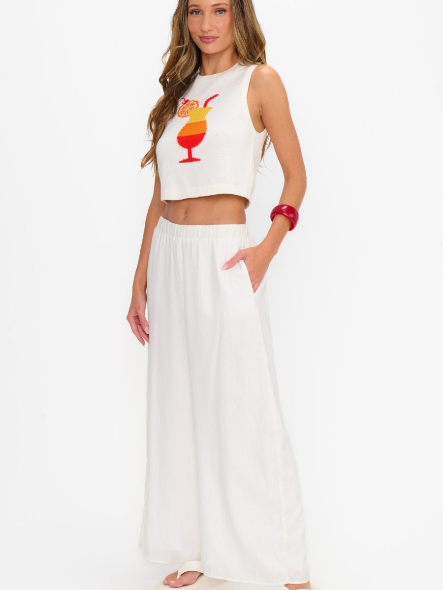 Kick Back Pants ~ White Linen