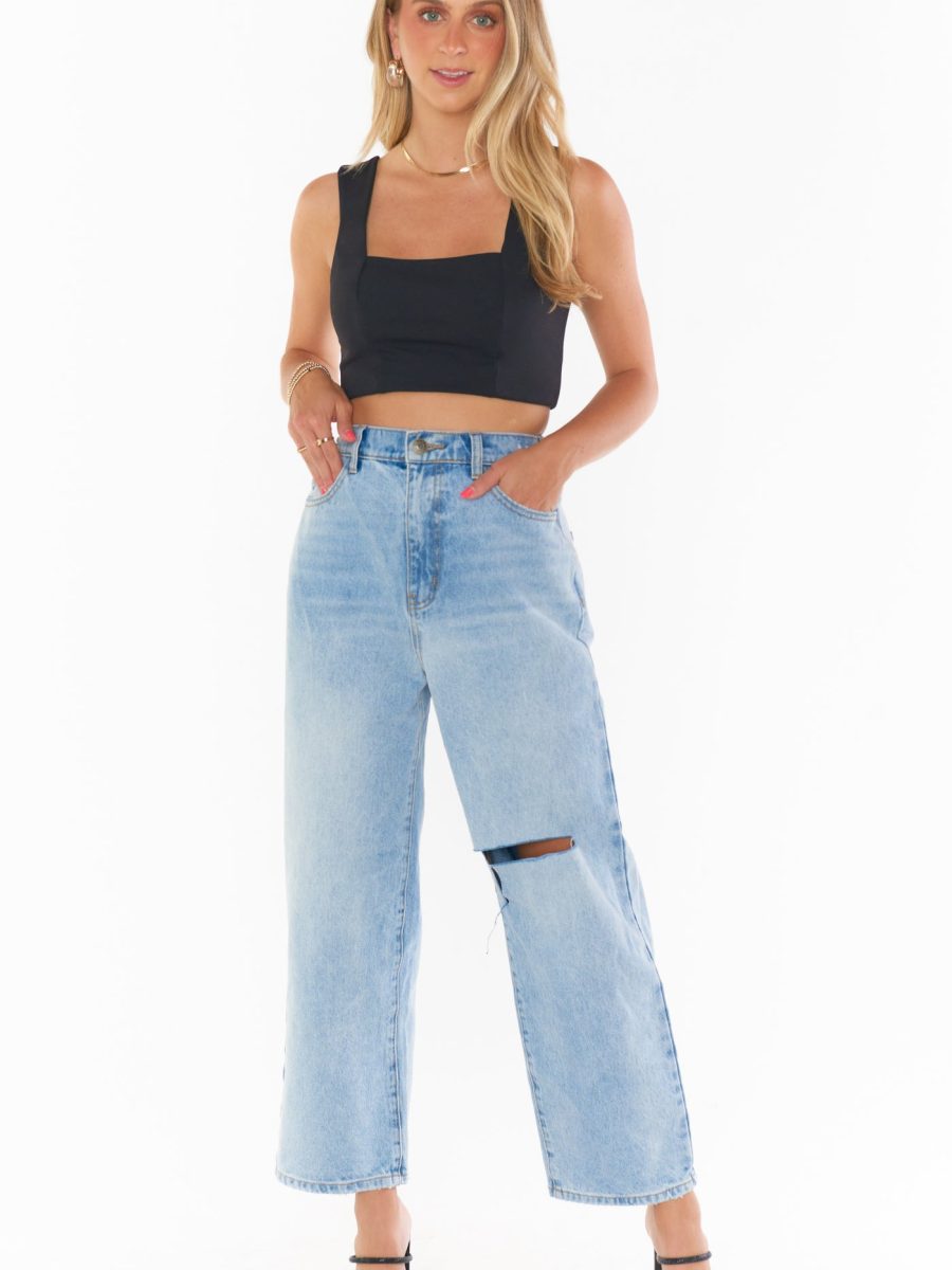 Ansley Crop Top ~ Black Stretch
