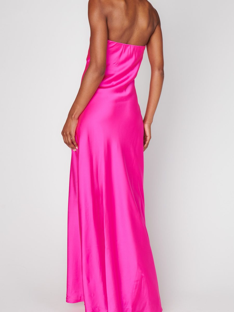 Taylor Tube Dress ~ Hot Pink Luxe Satin