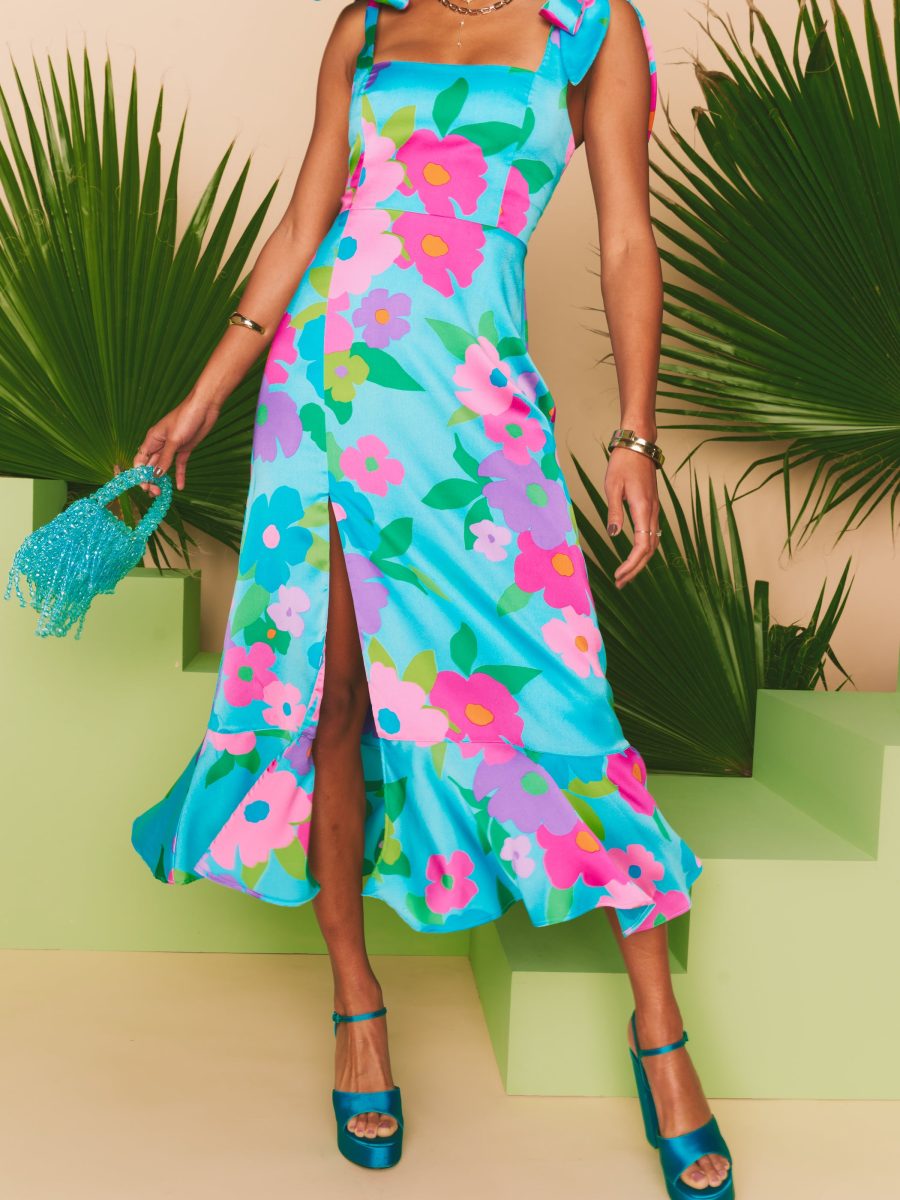 Garden Midi Dress ~ Multi Piccadilly Floral