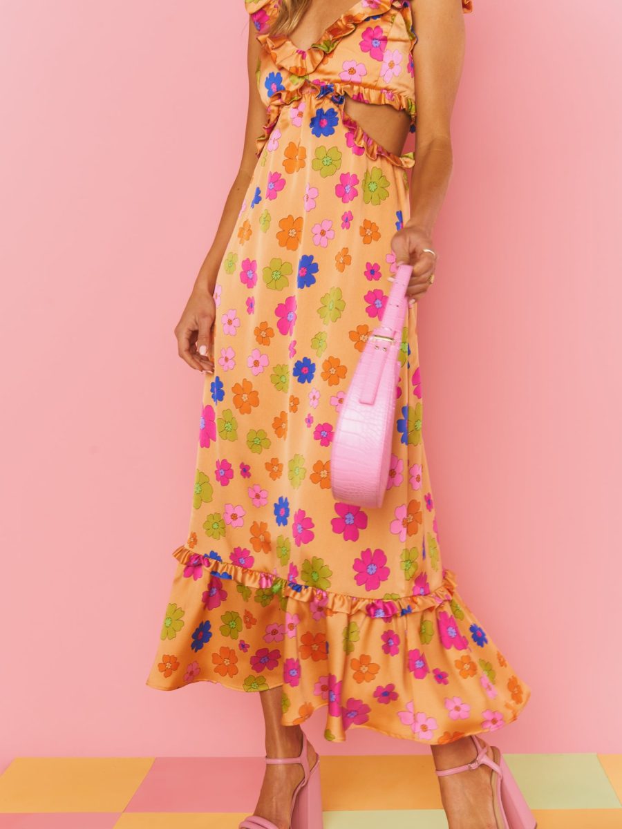 Lane Midi Dress ~ Poppin Poppy