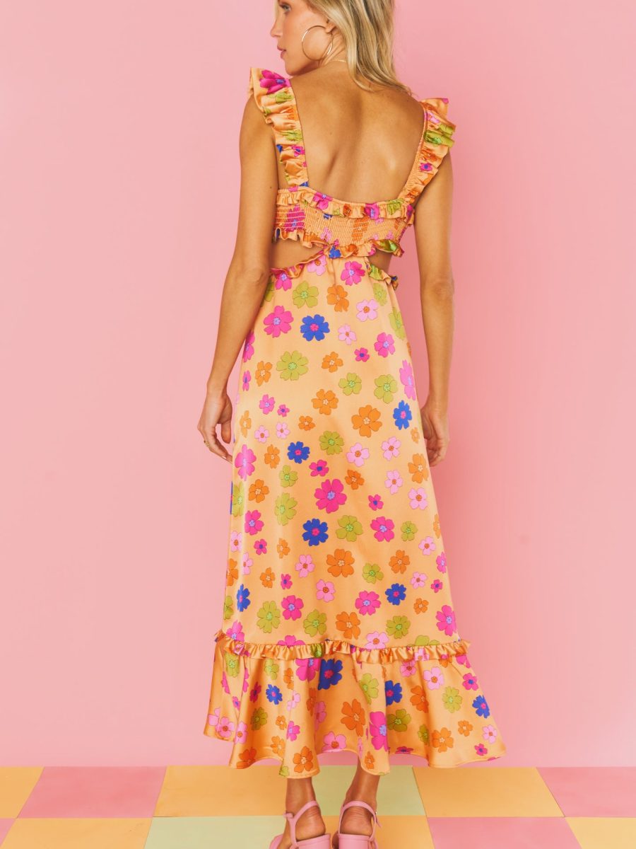 Lane Midi Dress ~ Poppin Poppy