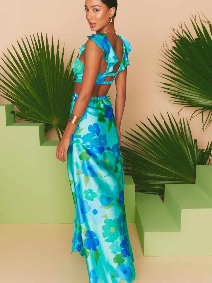 Francie Maxi Dress ~ Blue Piccadilly Floral