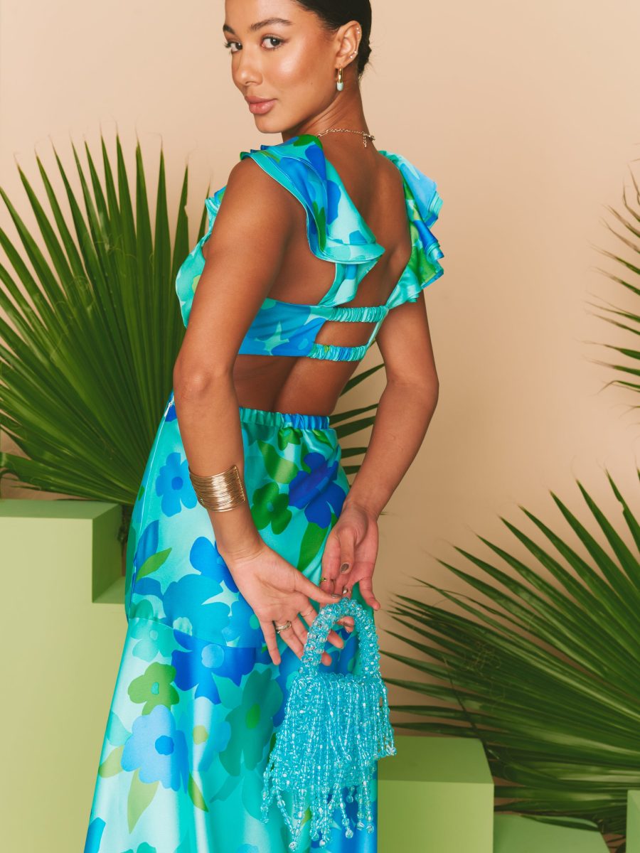 Francie Maxi Dress ~ Blue Piccadilly Floral
