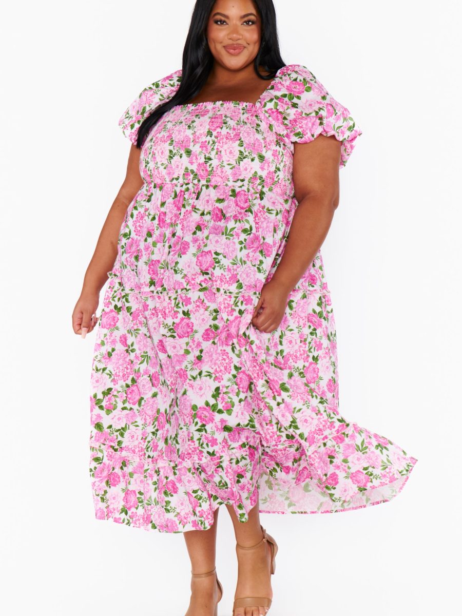 Afternoon Tea Dress ~ Cottage Floral Pink