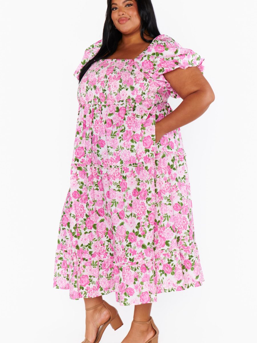 Afternoon Tea Dress ~ Cottage Floral Pink