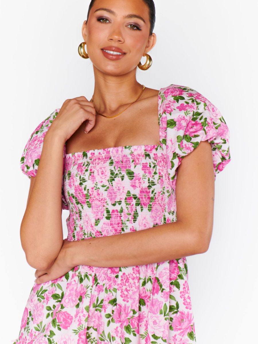 Afternoon Tea Dress ~ Cottage Floral Pink
