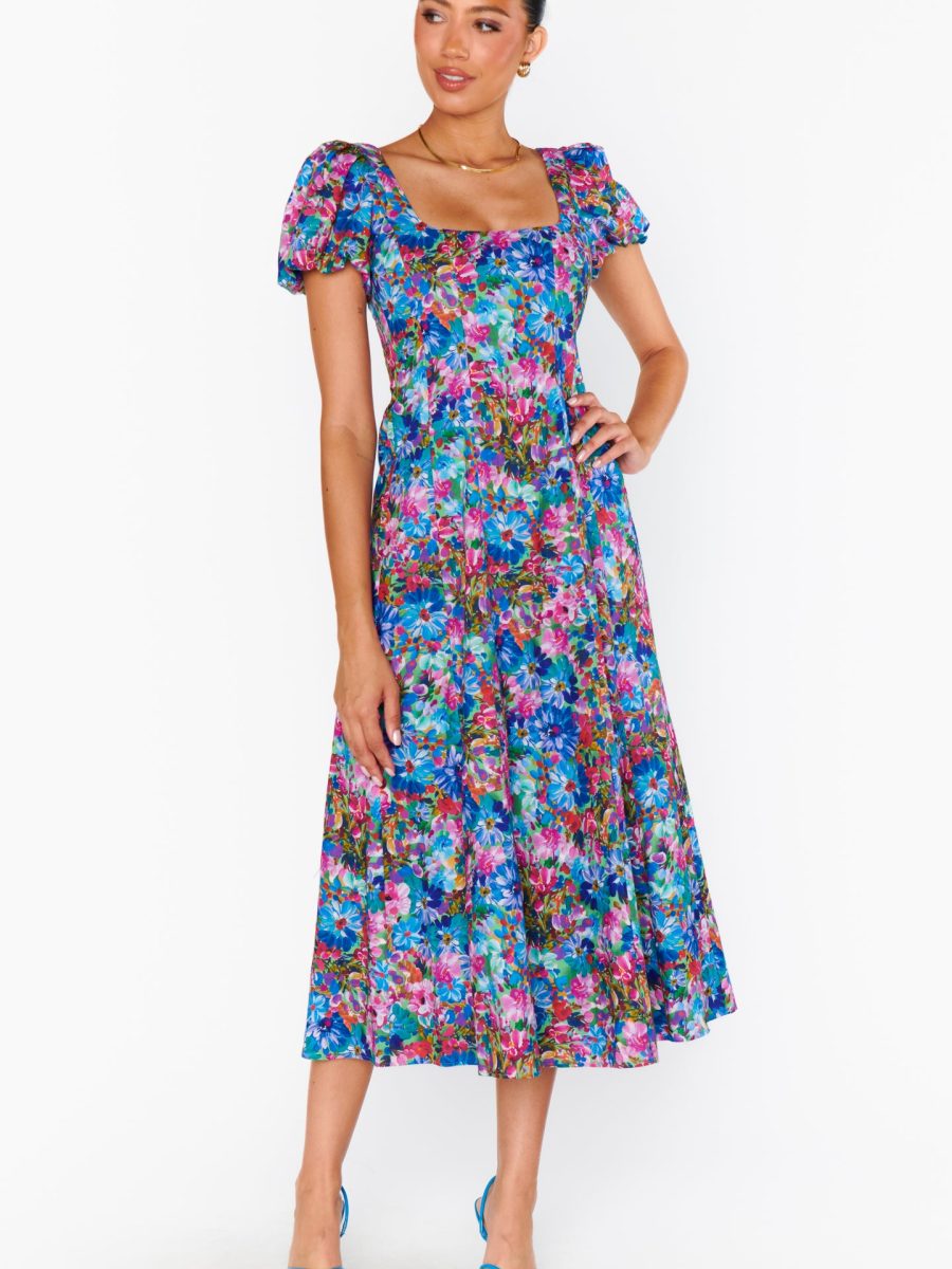 Mia Midi Dress ~ Painterly Meadows