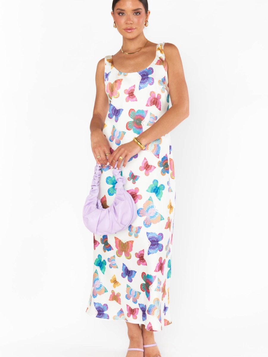 Serenade Slip Dress ~ Rainbow Butterflies