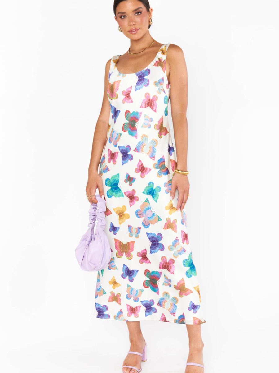 Serenade Slip Dress ~ Rainbow Butterflies