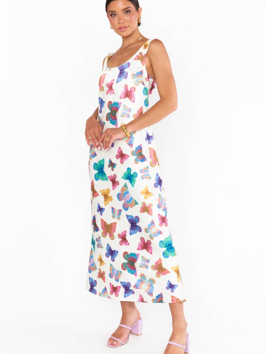 Serenade Slip Dress ~ Rainbow Butterflies