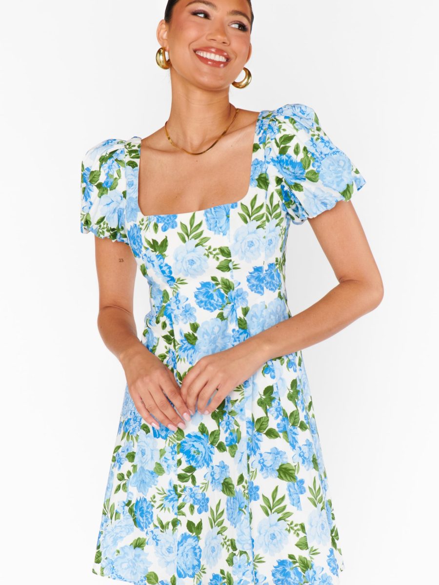 Mia Dress ~ Cottage Floral Blue