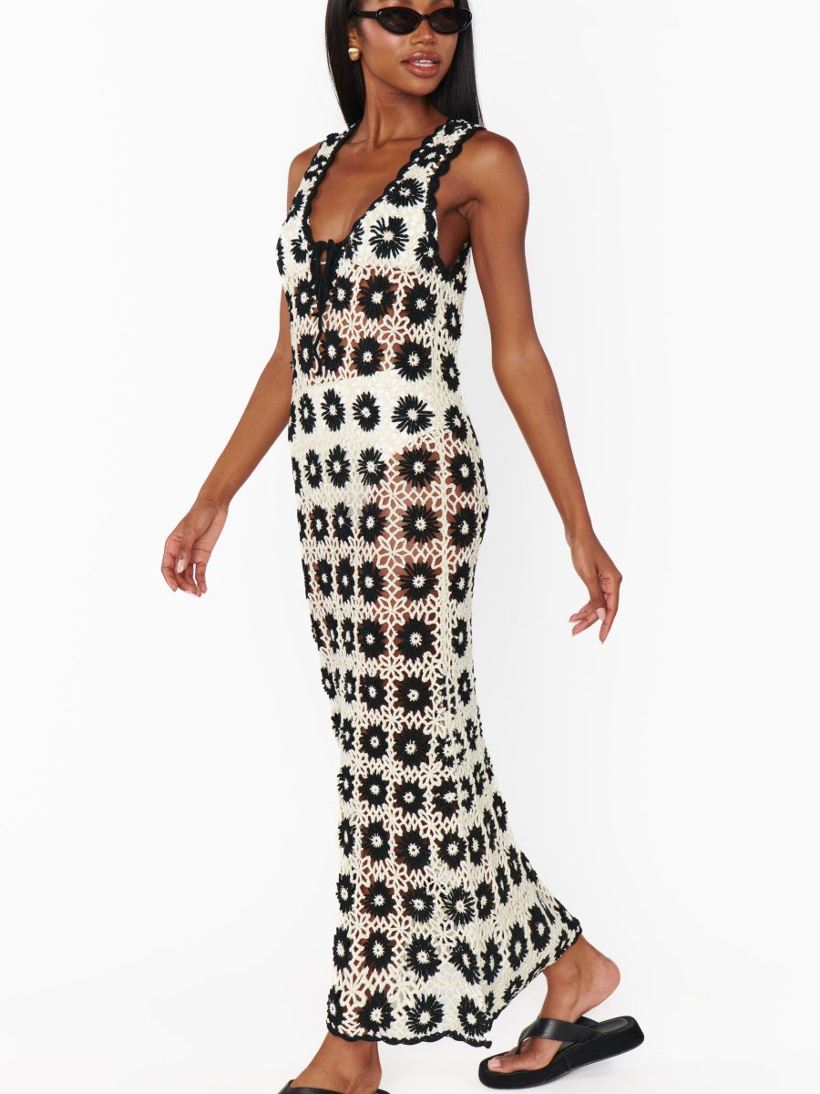 Vacay Tank Coverup ~ Checkers Floral Crochet