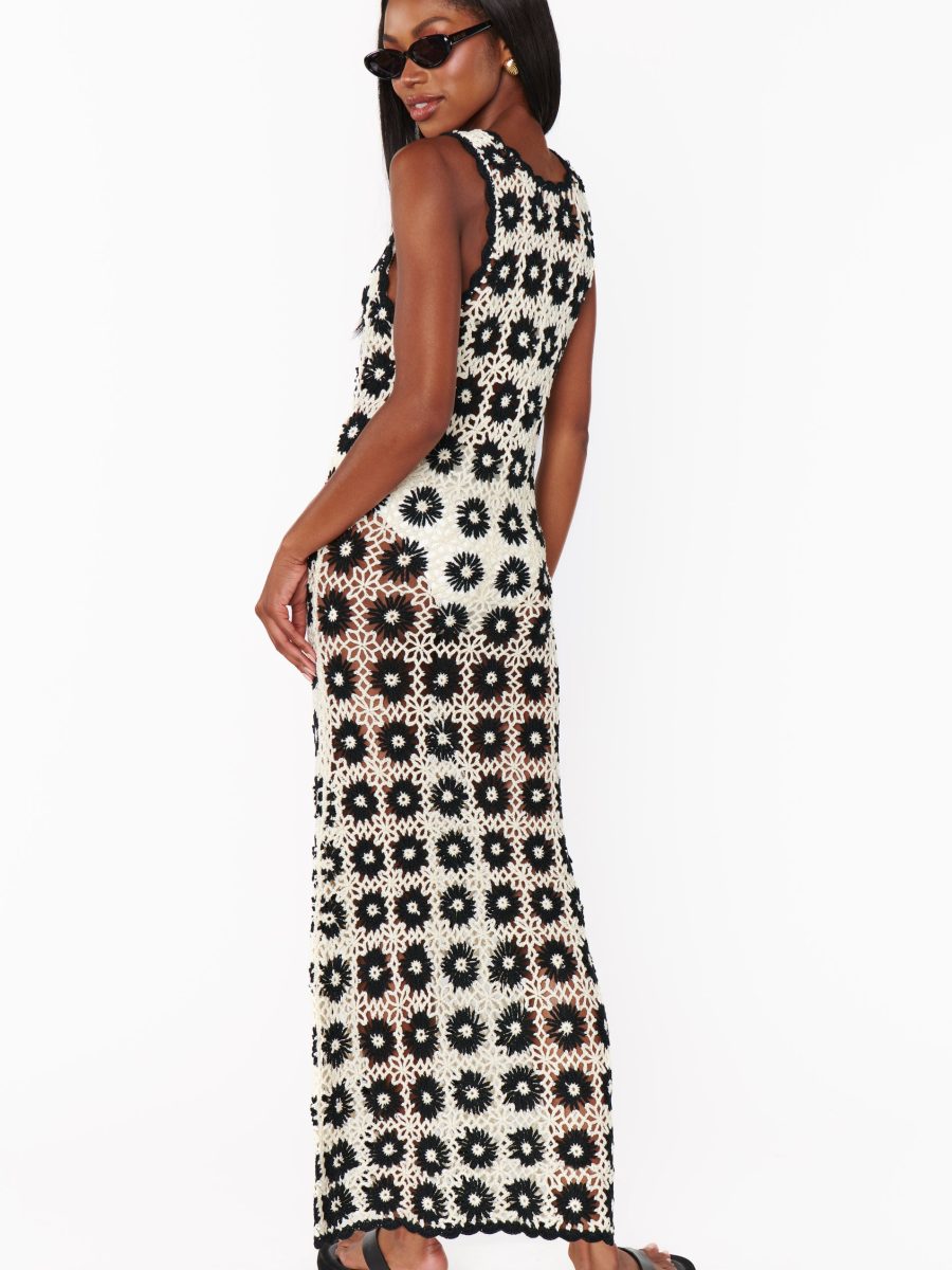Vacay Tank Coverup ~ Checkers Floral Crochet