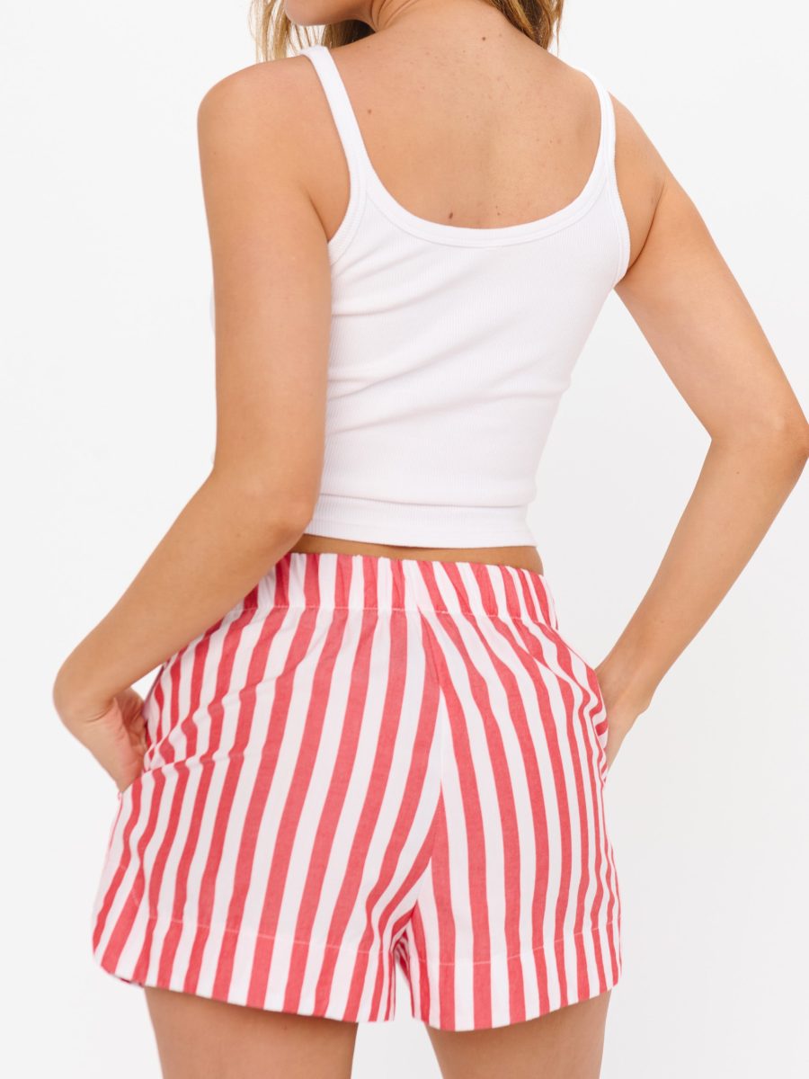 Hendrix Dolphin Shorts ~ Cherry Stripe