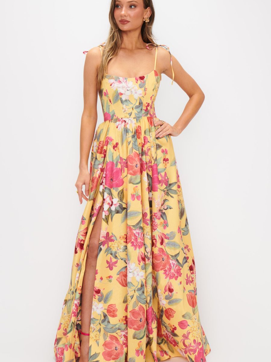 Juliet Maxi Dress ~ Mimosa Floral Taffeta
