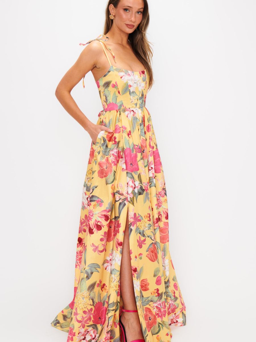 Juliet Maxi Dress ~ Mimosa Floral Taffeta