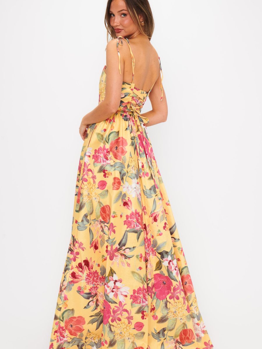 Juliet Maxi Dress ~ Mimosa Floral Taffeta