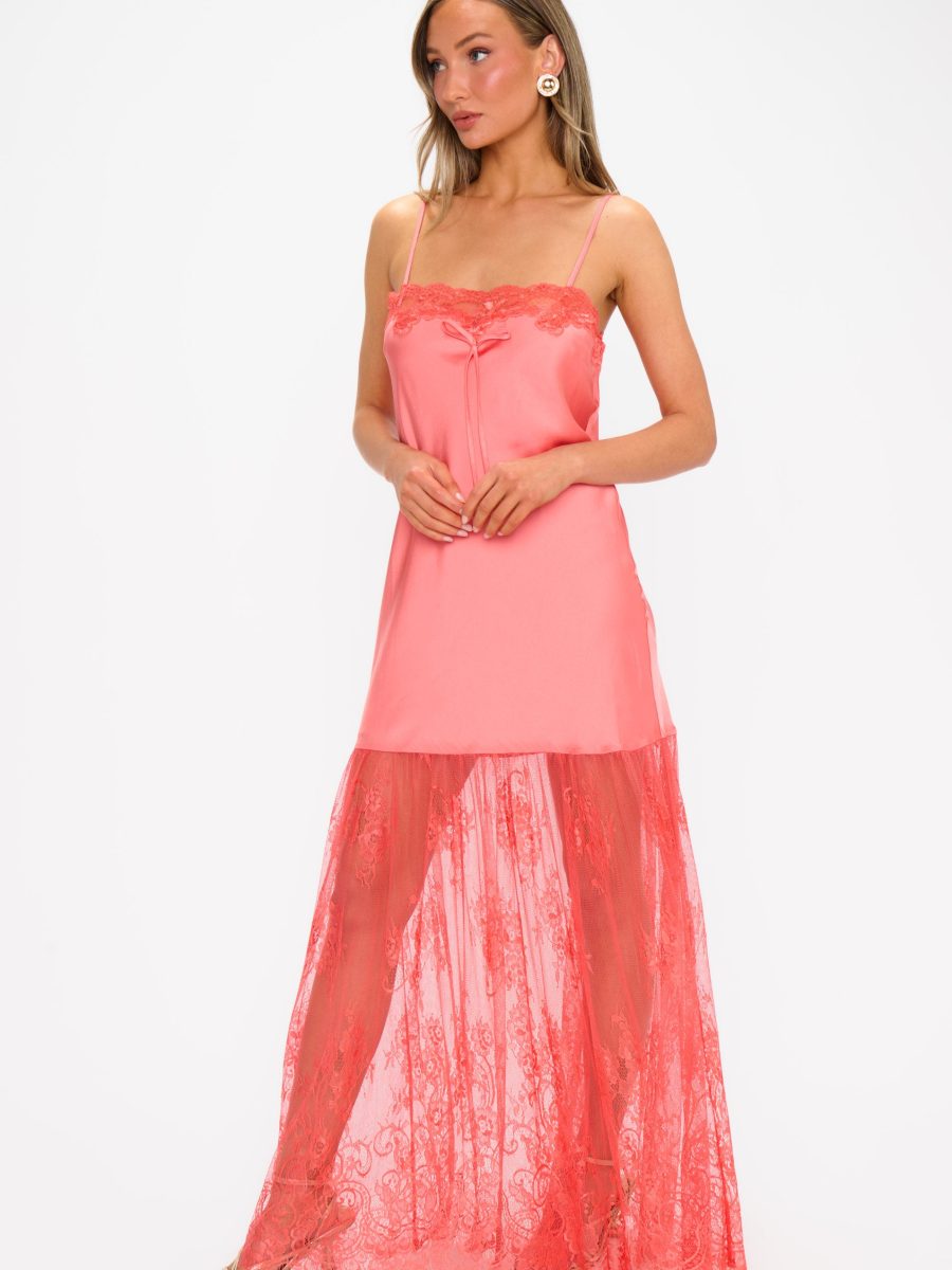 Celine Dress ~ Coral Luxe Satin