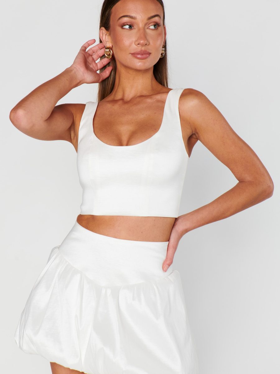 Celeste Skort ~ White Taffeta