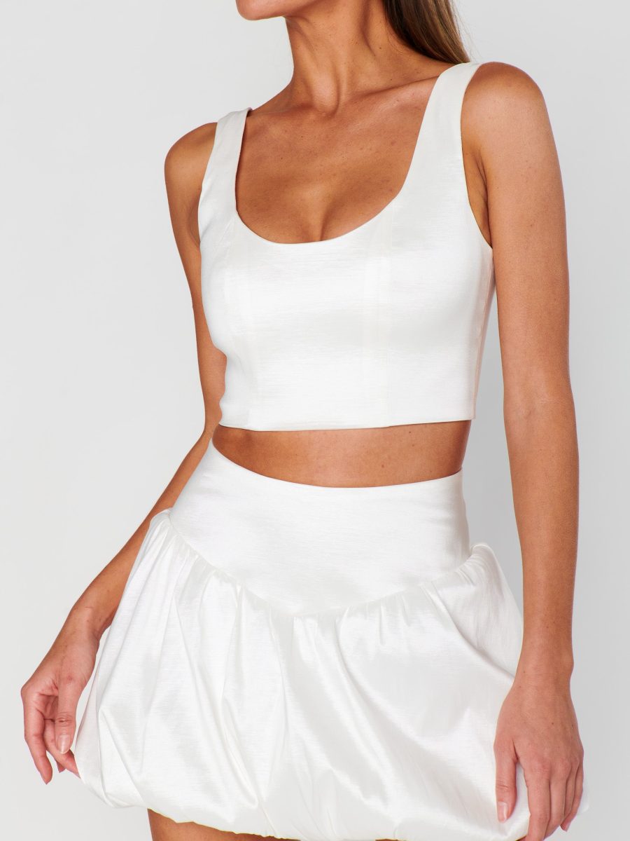 Celeste Skort ~ White Taffeta