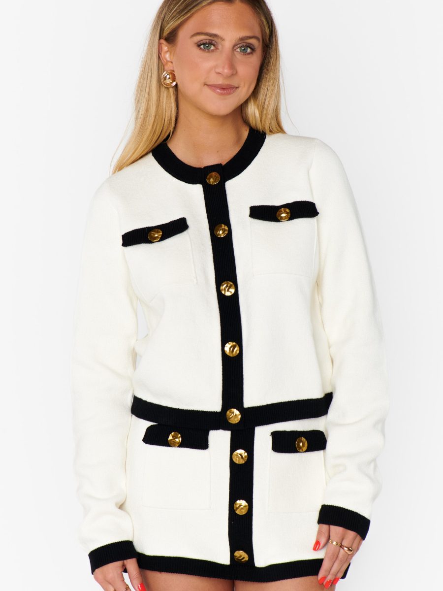 Kit Cardi ~ Cream and Black Knit