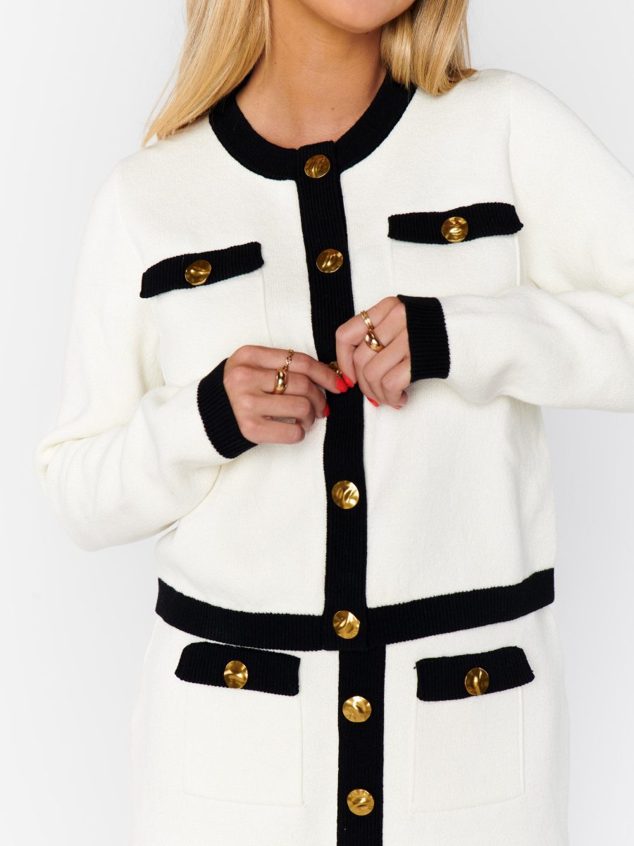 Kit Cardi ~ Cream and Black Knit