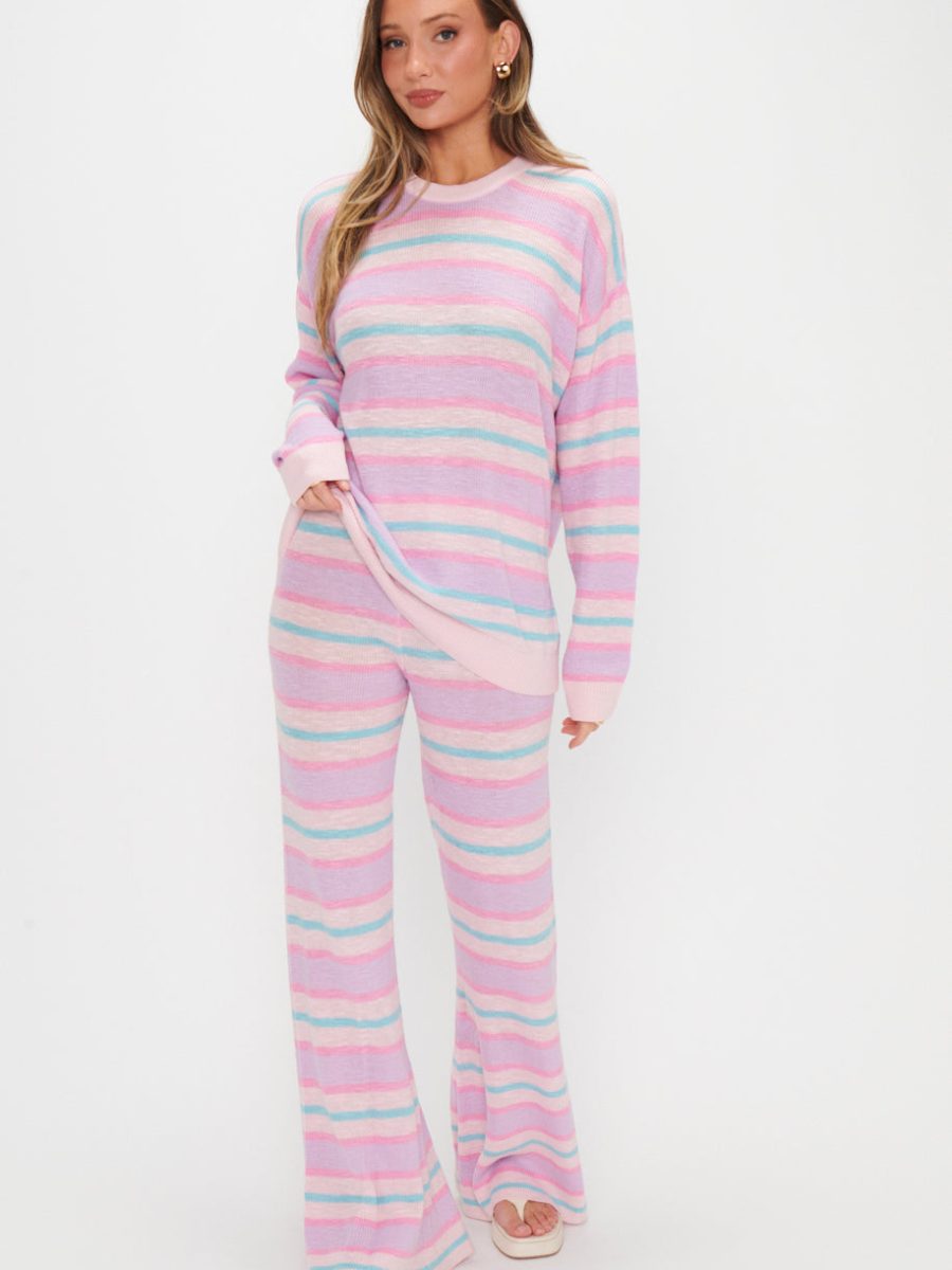 Feel Good Pants ~ Cotton Candy Stripe Knit