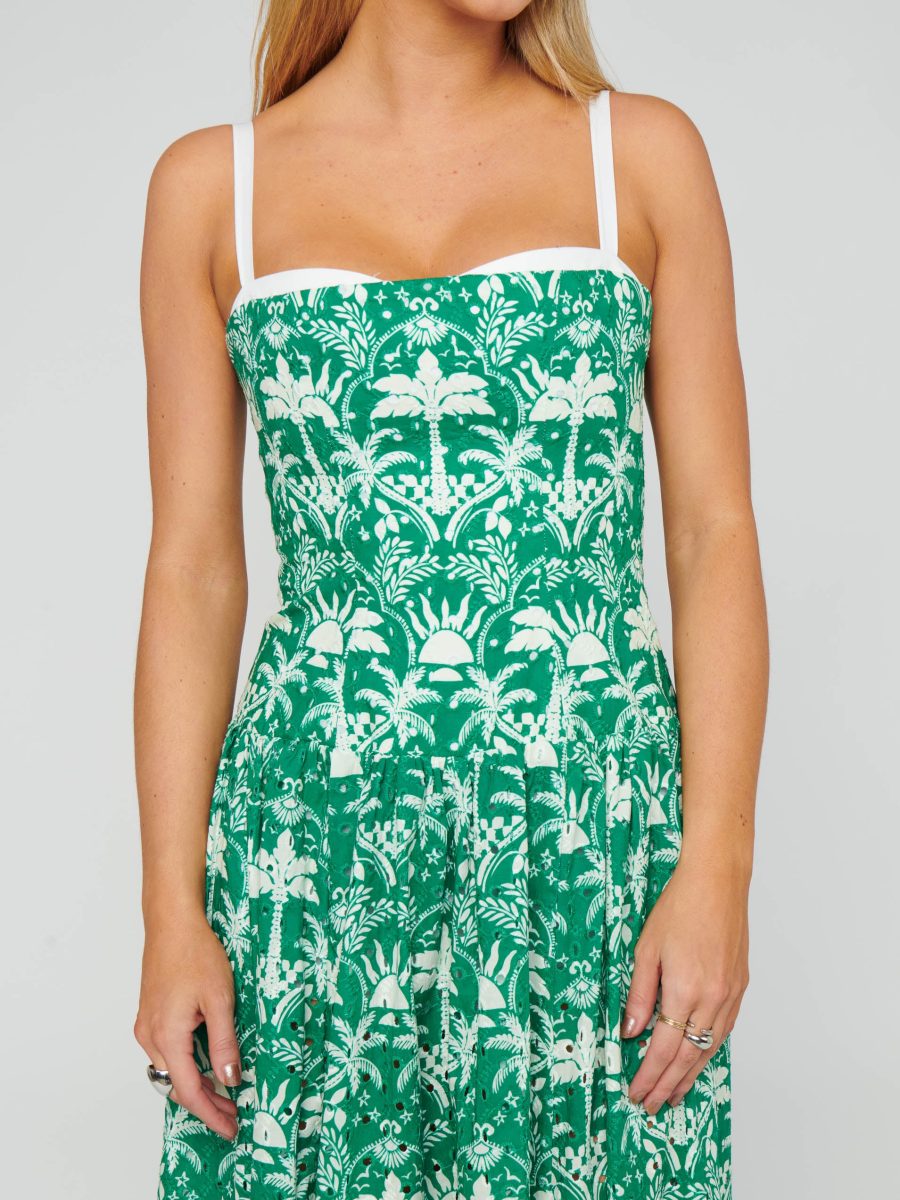 Hepburn Midi Dress ~ Tiki Palms