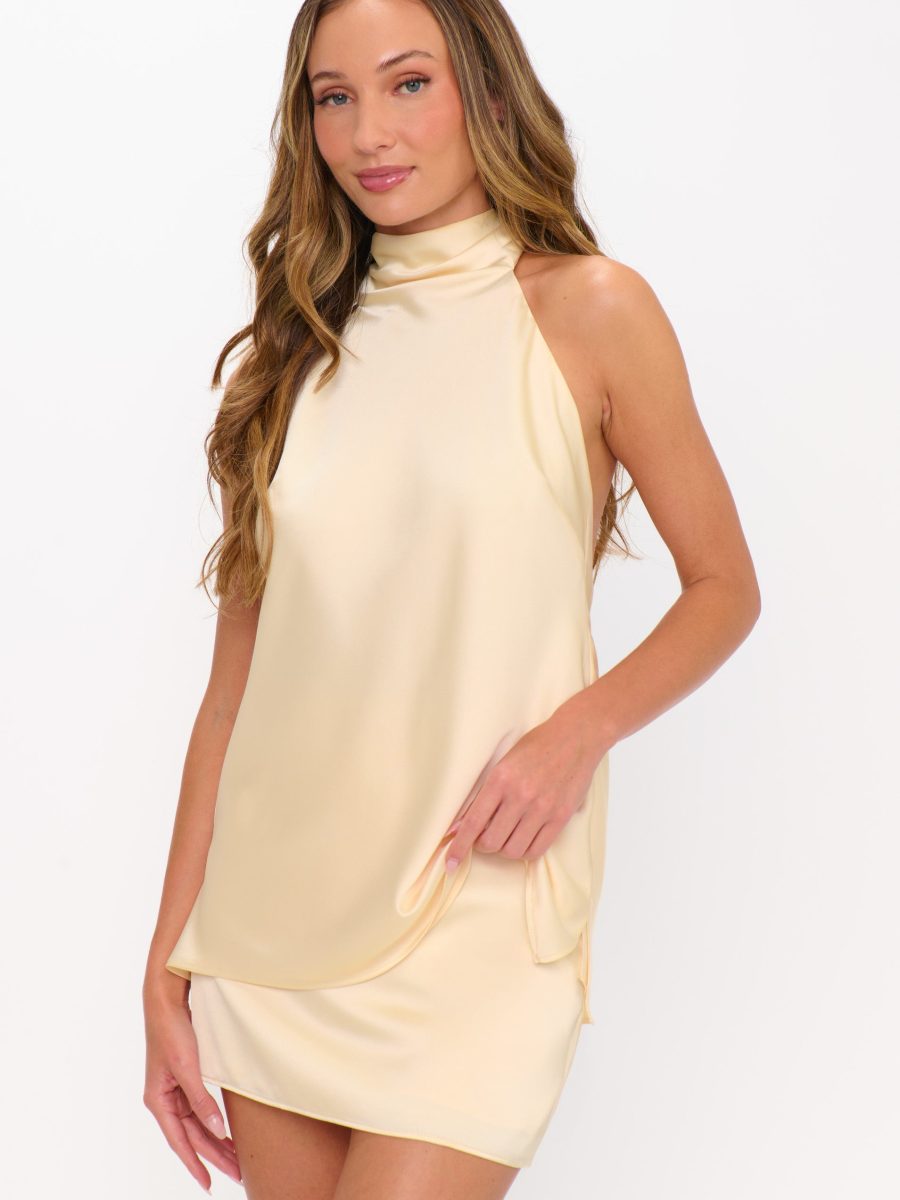 All Night Skort ~ Buttercream Luxe Satin