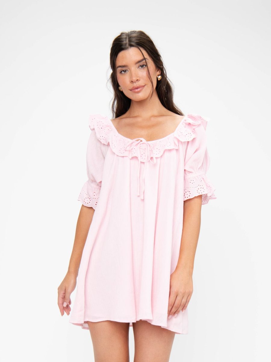Toulouse Dress ~ Pink Eyelet