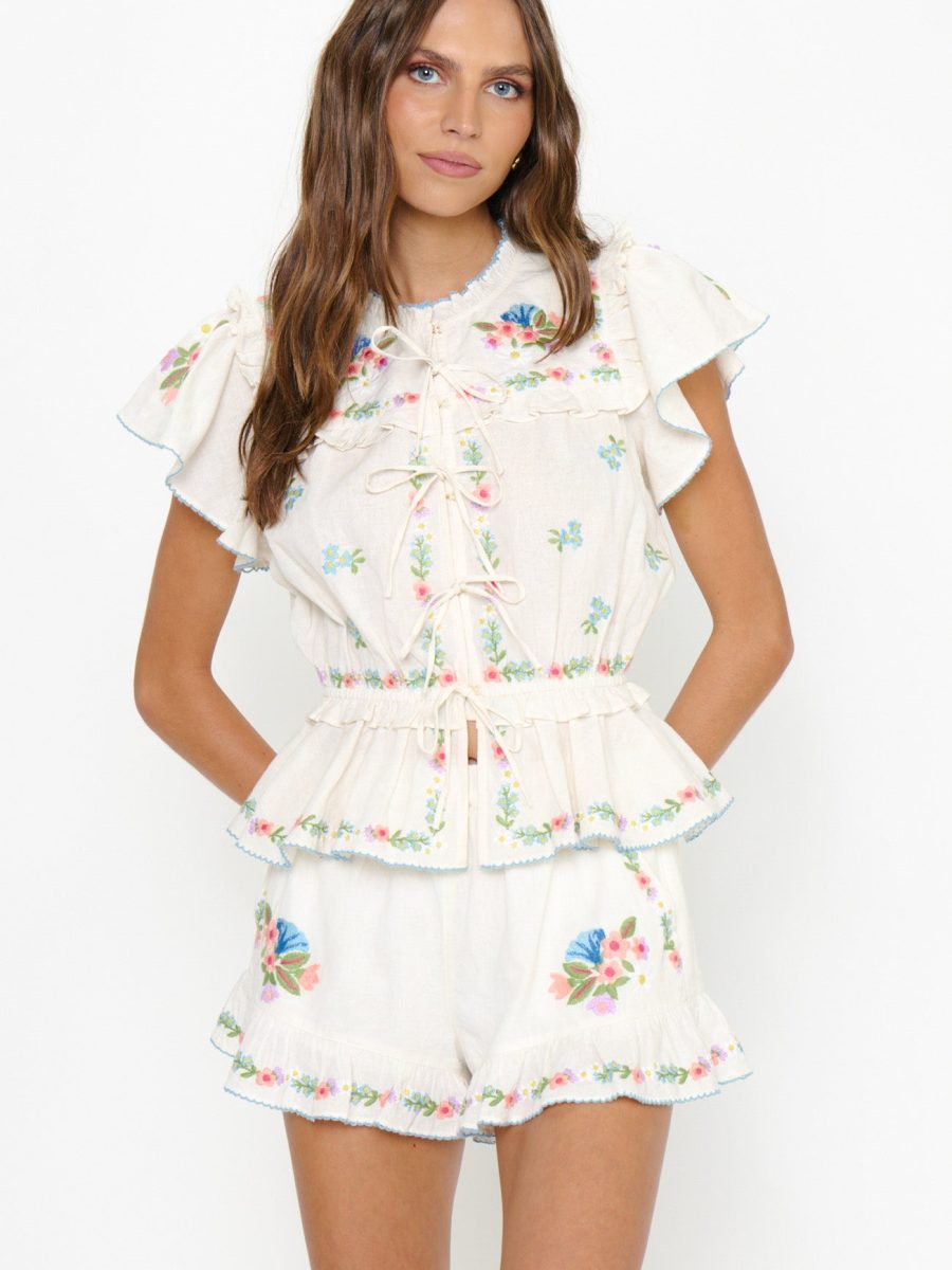 Cannes Shorts ~ Wild Meadow Embroidery