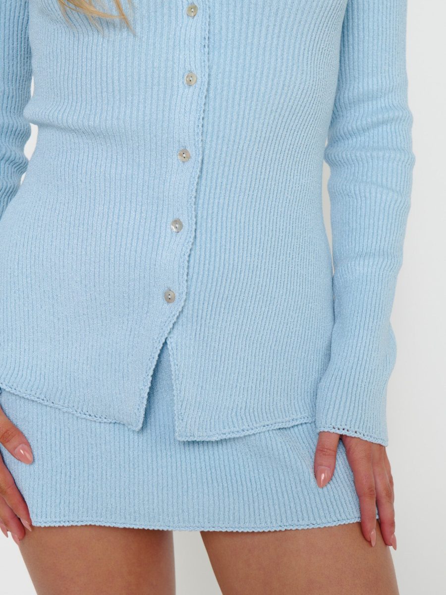 Josie Top ~ Baby Blue Rib Knit