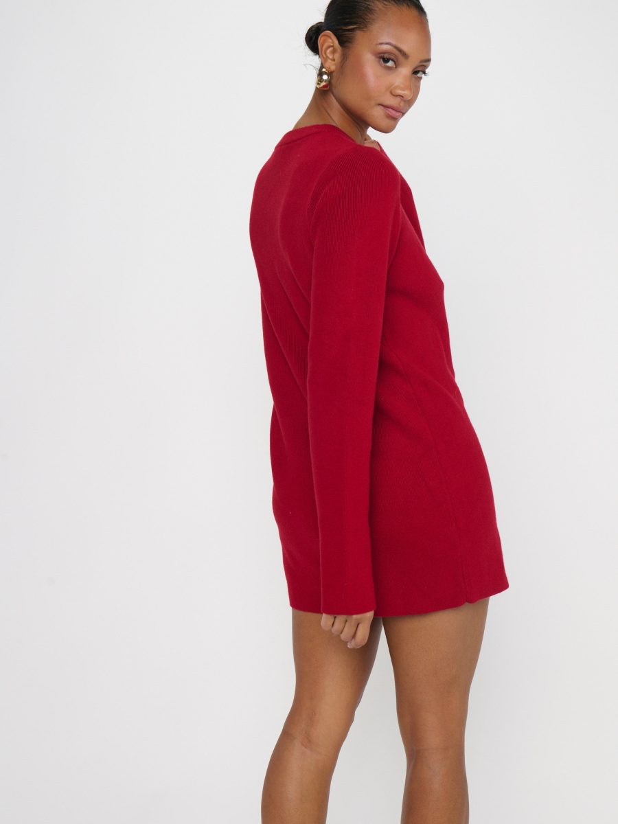 Marguerite Cardigan Dress ~ Lover Red Knit