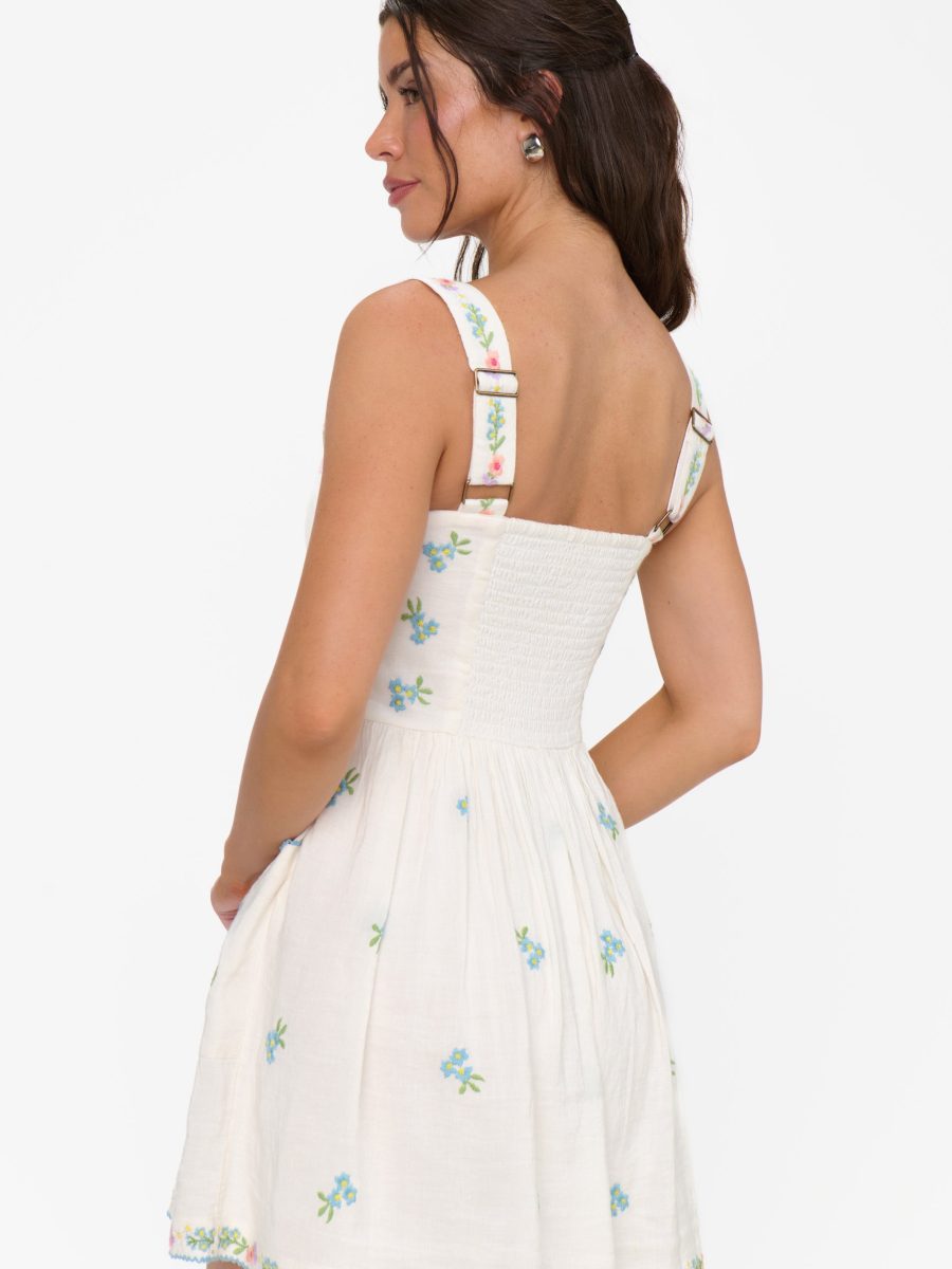 Demi Mini Dress ~ Wild Meadow Embroidery