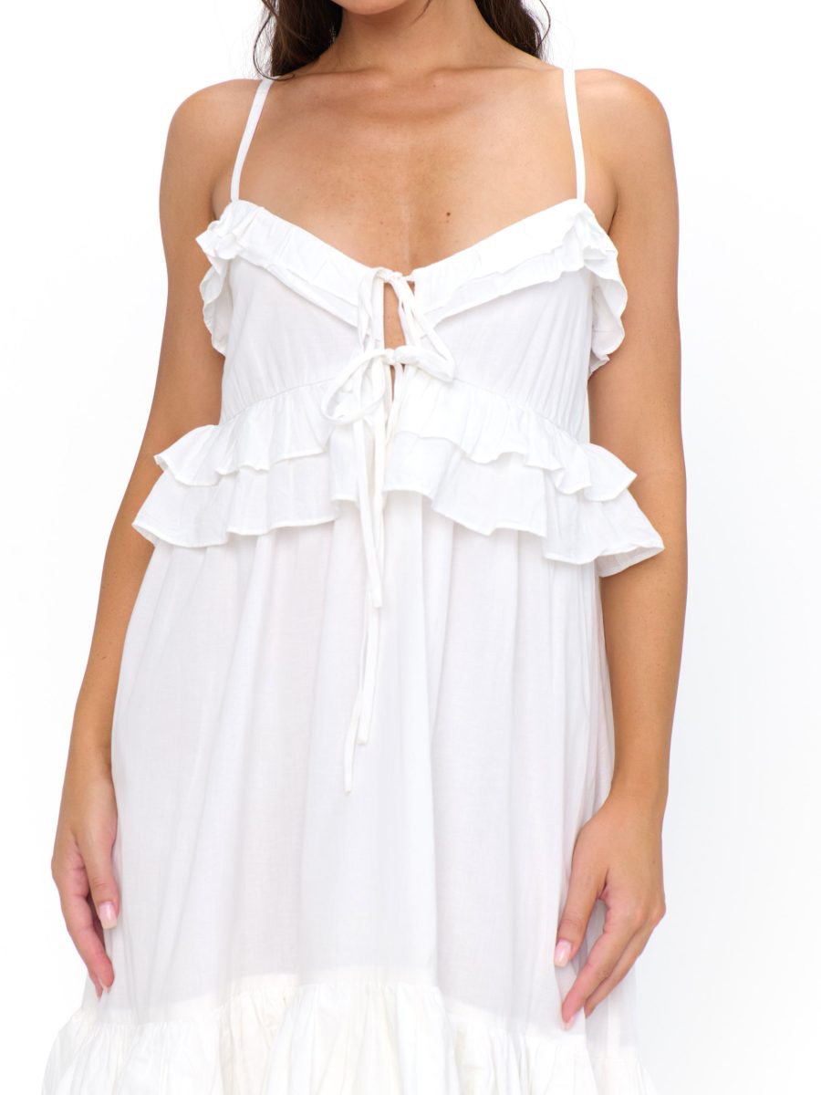 Freya Maxi Dress ~ White Voile
