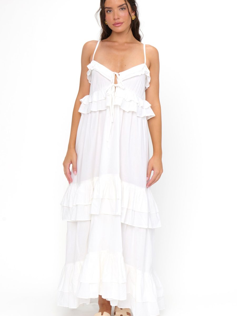 Freya Maxi Dress ~ White Voile