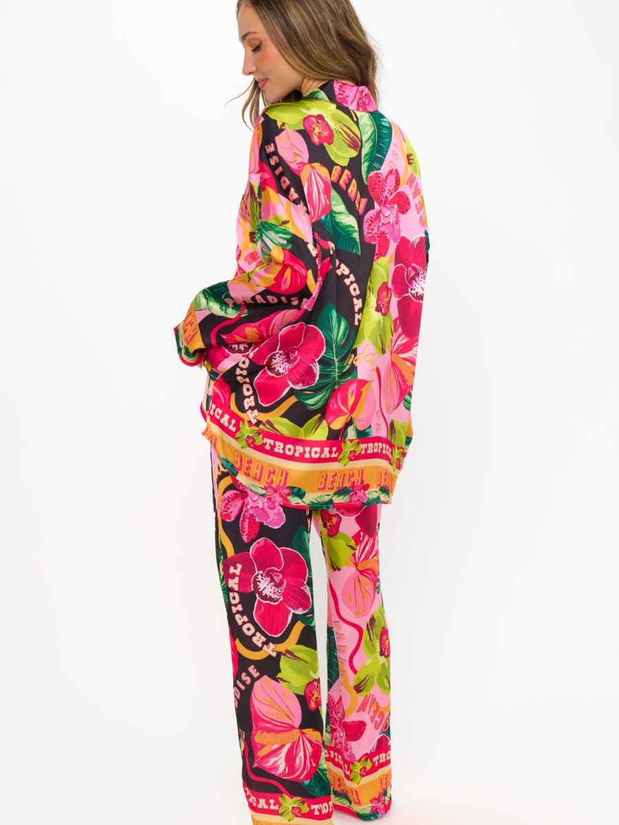 Sleep In PJ Set ~ Hot Tropic Nights Silky