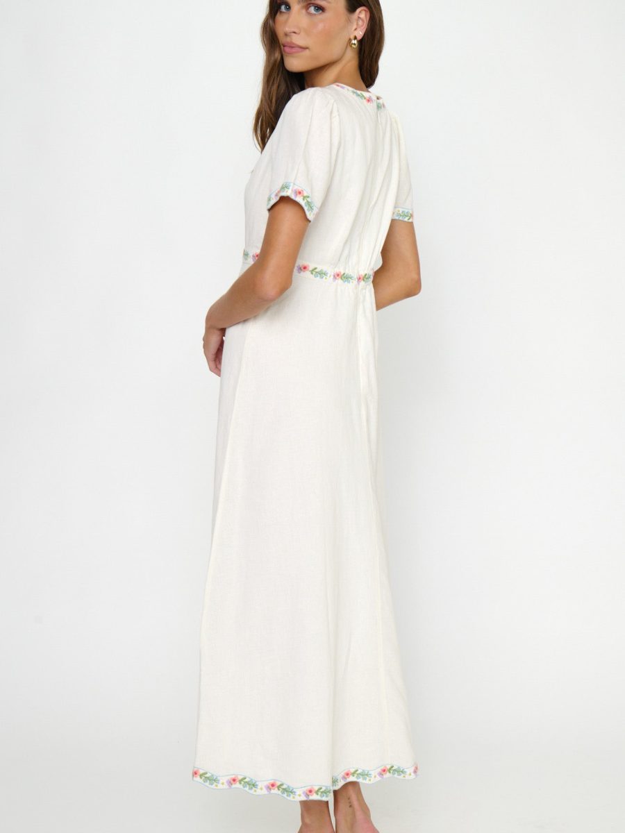 Thea Midi Dress ~ Wild Meadow Embroidery