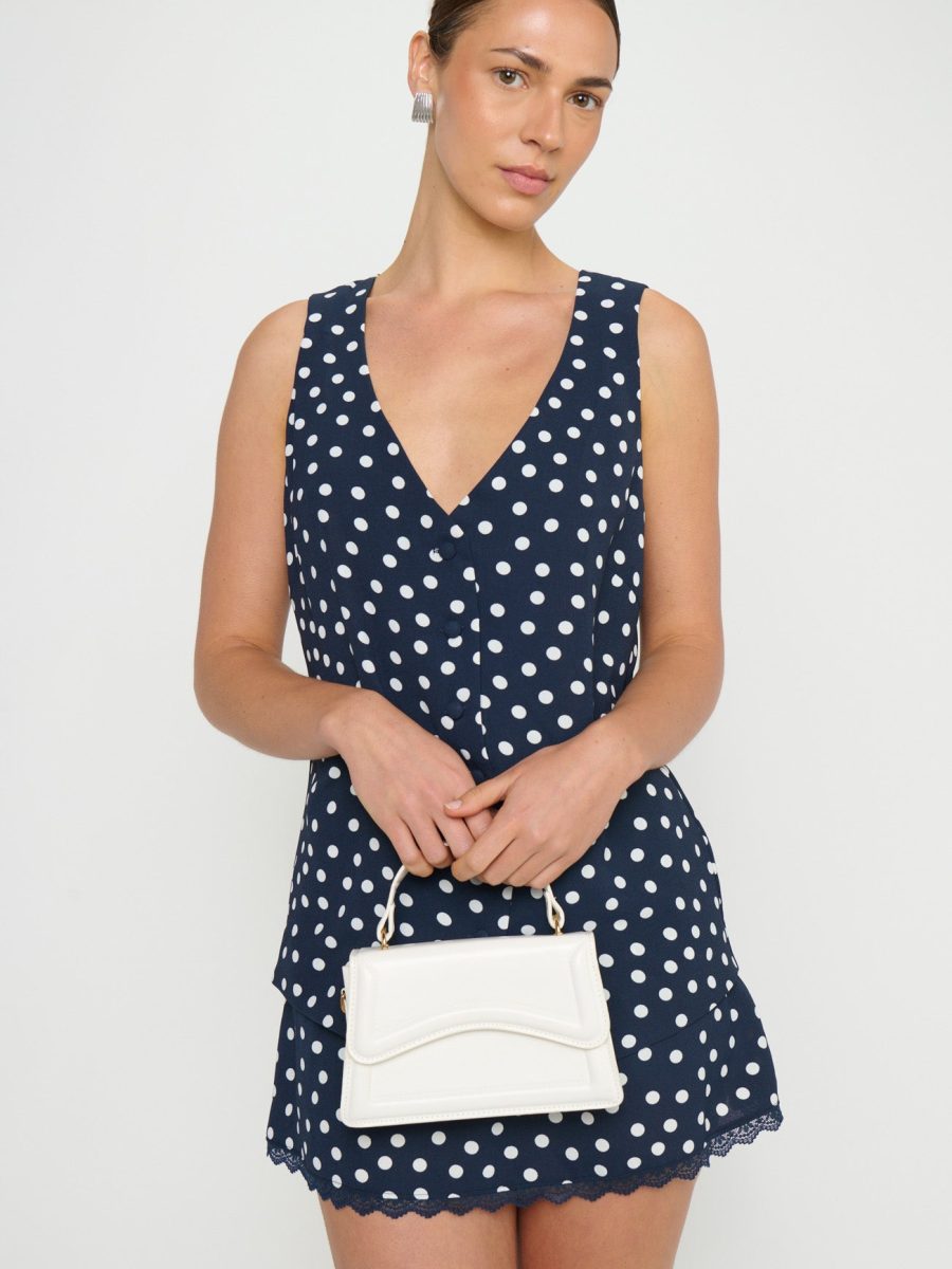 Bridgette Mini Skort ~ Navy Polka Dot