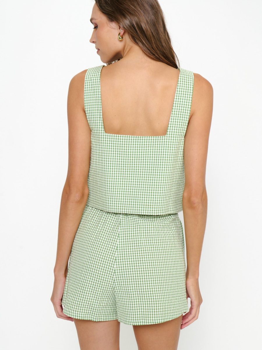 Maren Top ~ Field Green Gingham