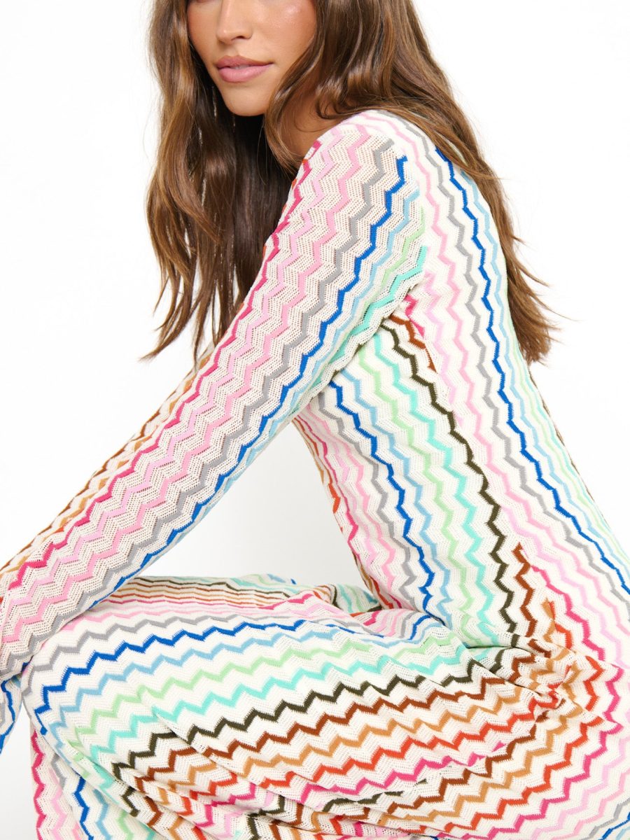 Lopez Maxi Dress ~ Rainbow Zigzag Crochet