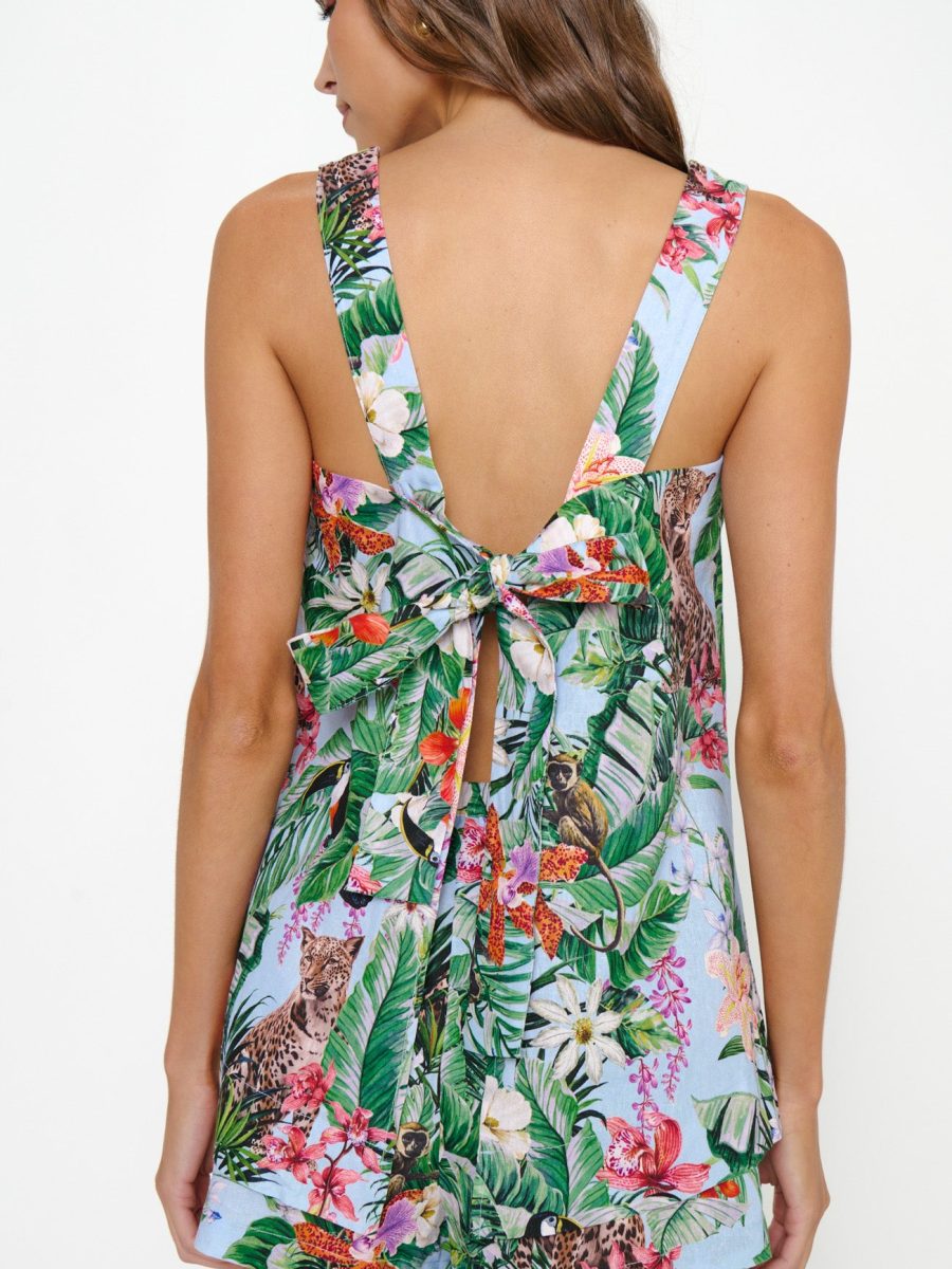 Taryn Top ~ Blue Jungle Mirage