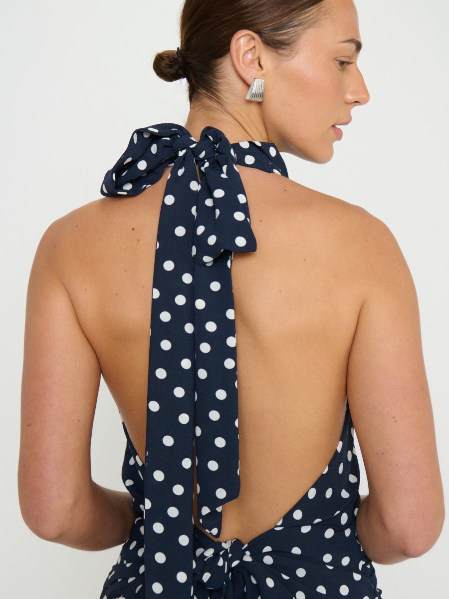 Brynn Mini Dress ~ Navy Polka Dot