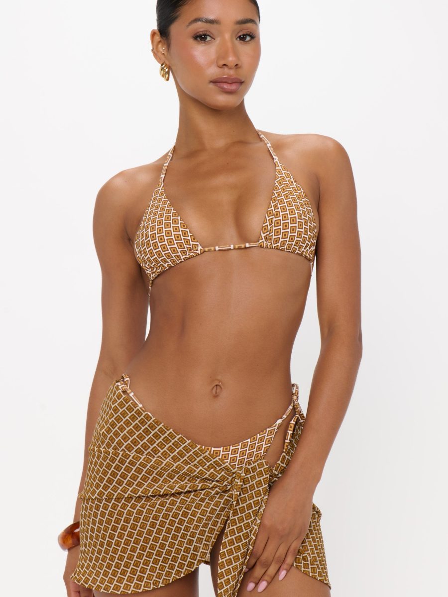 Lido Sarong ~ Beachy Bronze Geo