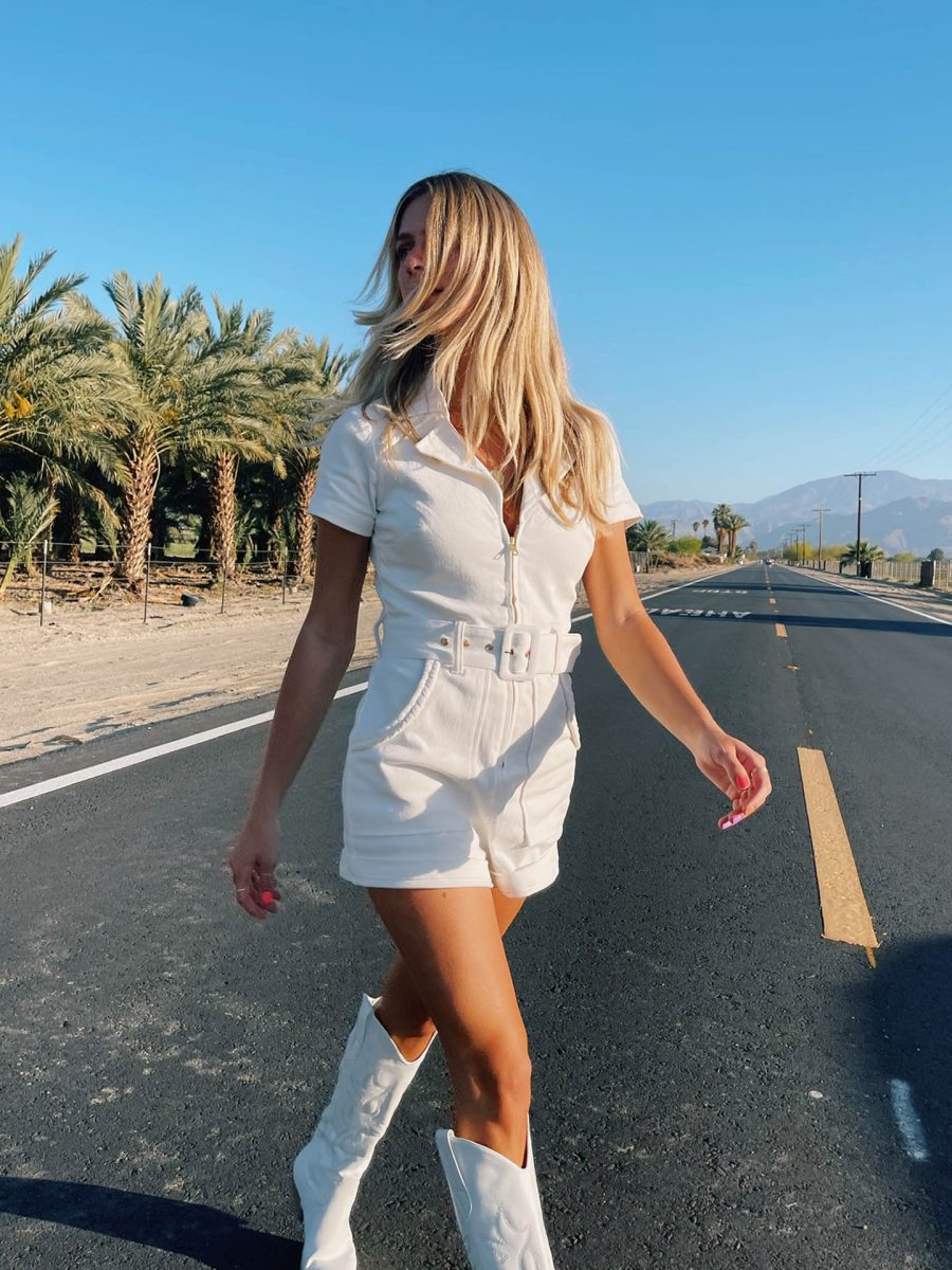 Outlaw Romper ~ Pearly White