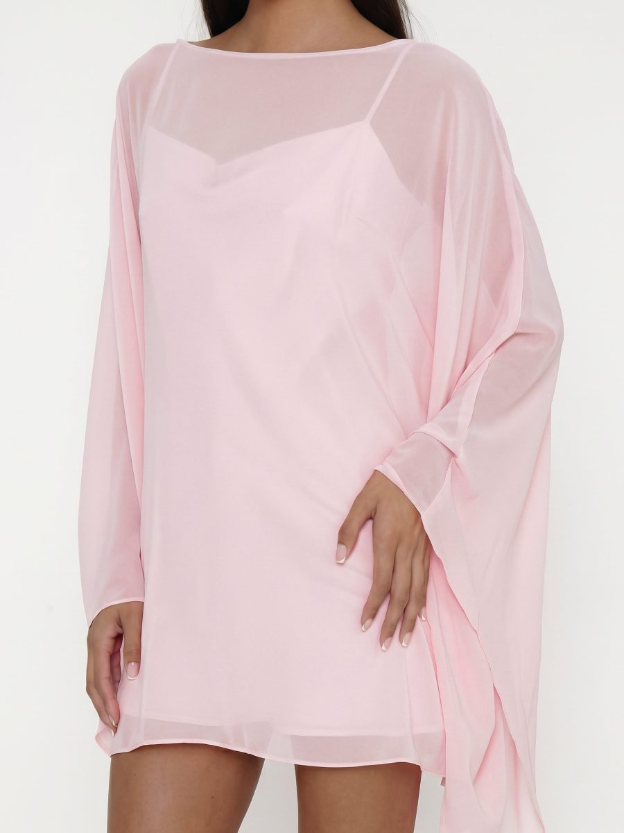 Olsen Mini Dress ~ Powder Pink Chiffon